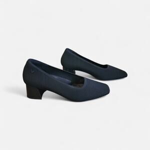 Vivaia Black Melody Pro Square-Toe Chunky Heels Size 40.5 US 9.5 Classic